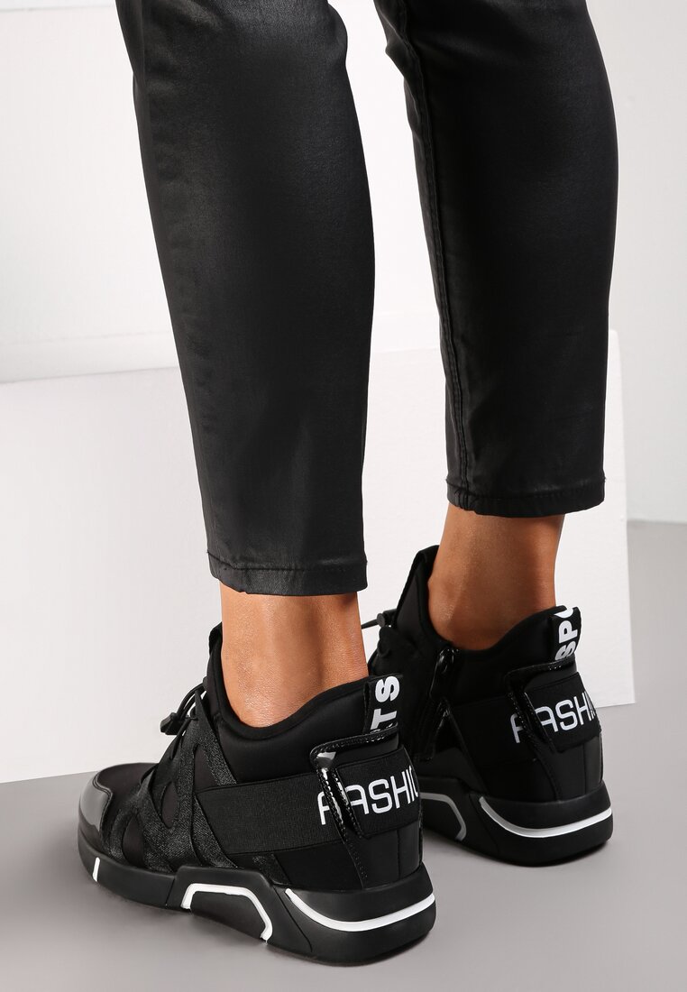 Czarne lakierowane Sneakersy Zarilah