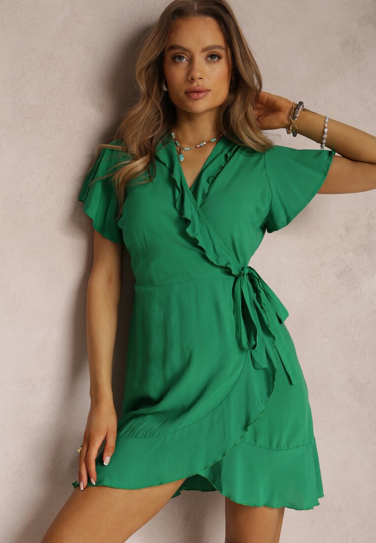 Zielona Sukienka z Wiskozy Amathomela