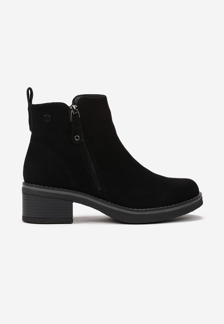 Botine negre cu imprimeu șarpe Perice