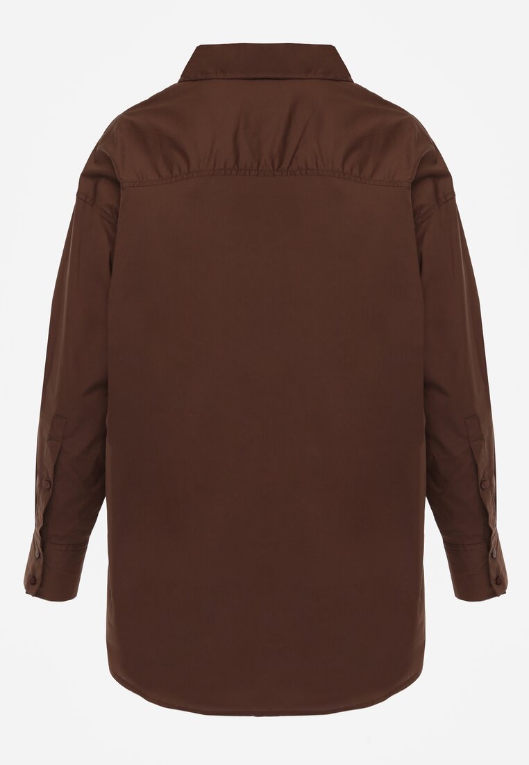 Ciemnobrązowa Koszula Bawełniana Aquida