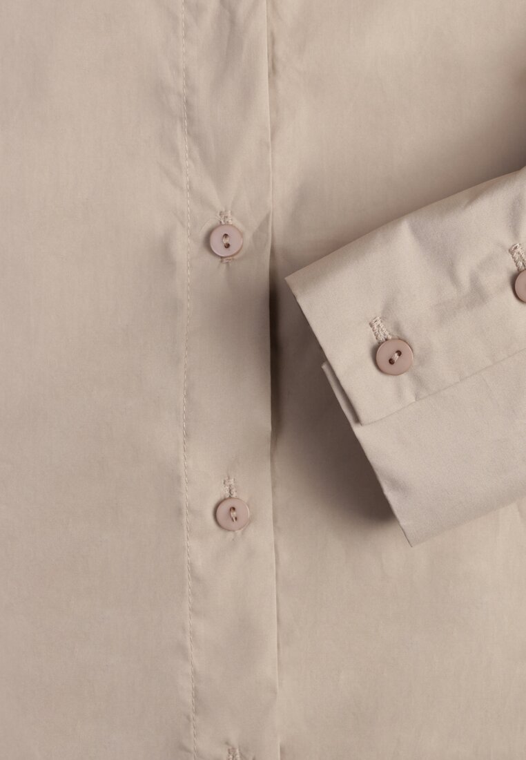 Beżowa Koszula Bawełniana Aquida