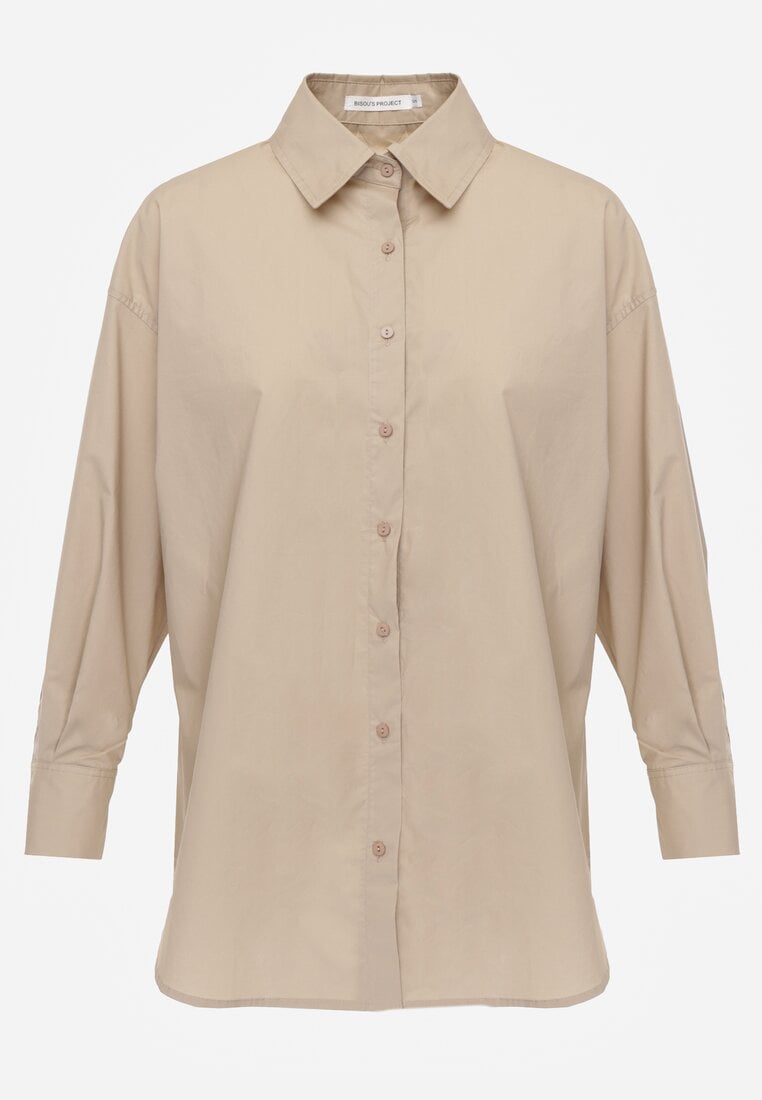 Beżowa Koszula Bawełniana Aquida