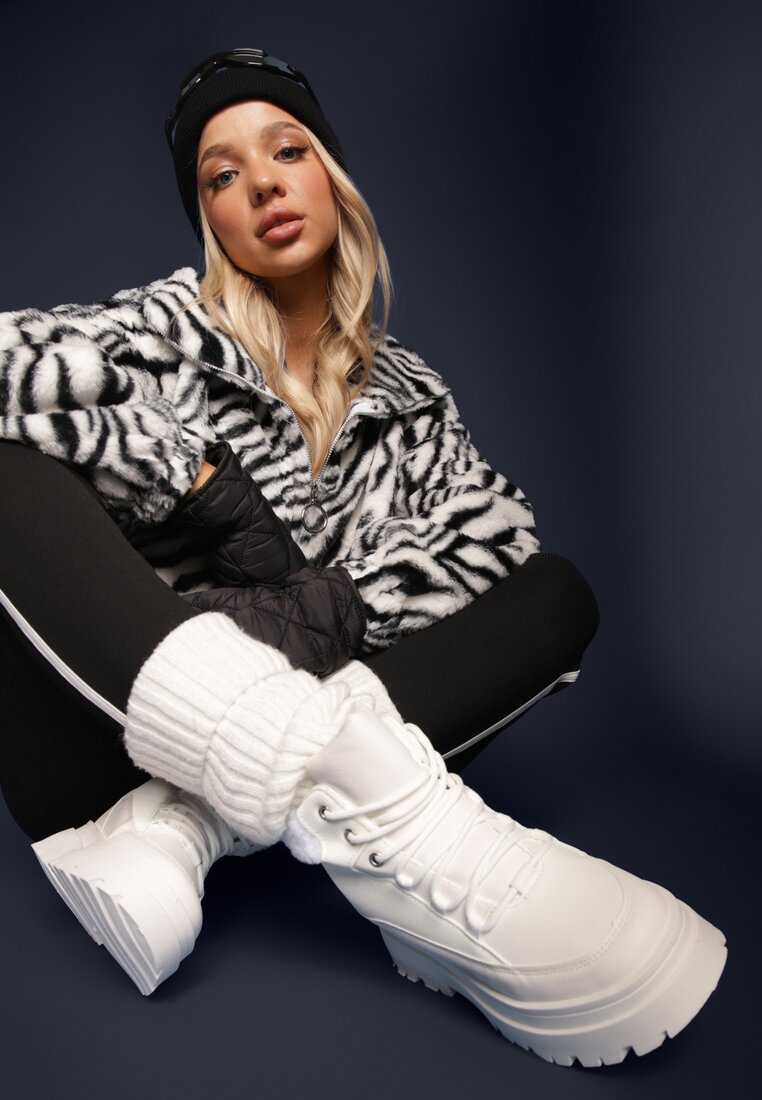 Ghete Albe cu Șireturi Janne