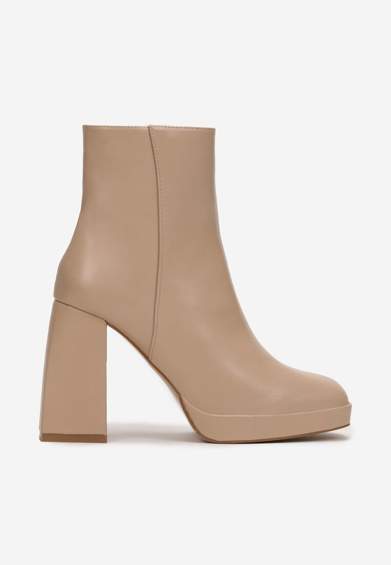 Botine bej Soila cu toc