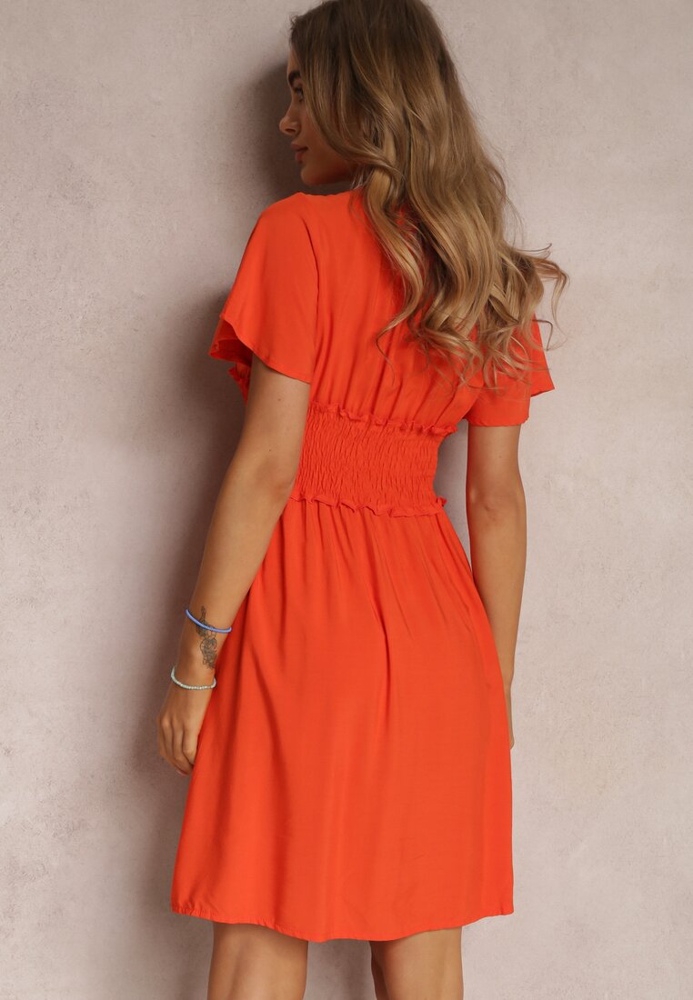 Pomarańczowa Sukienka z Wiskozy Rukhsar