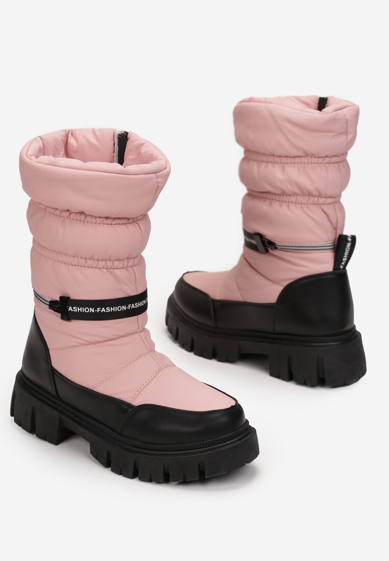 Różowe Śniegowce Pikowane Moon Boots Fytia