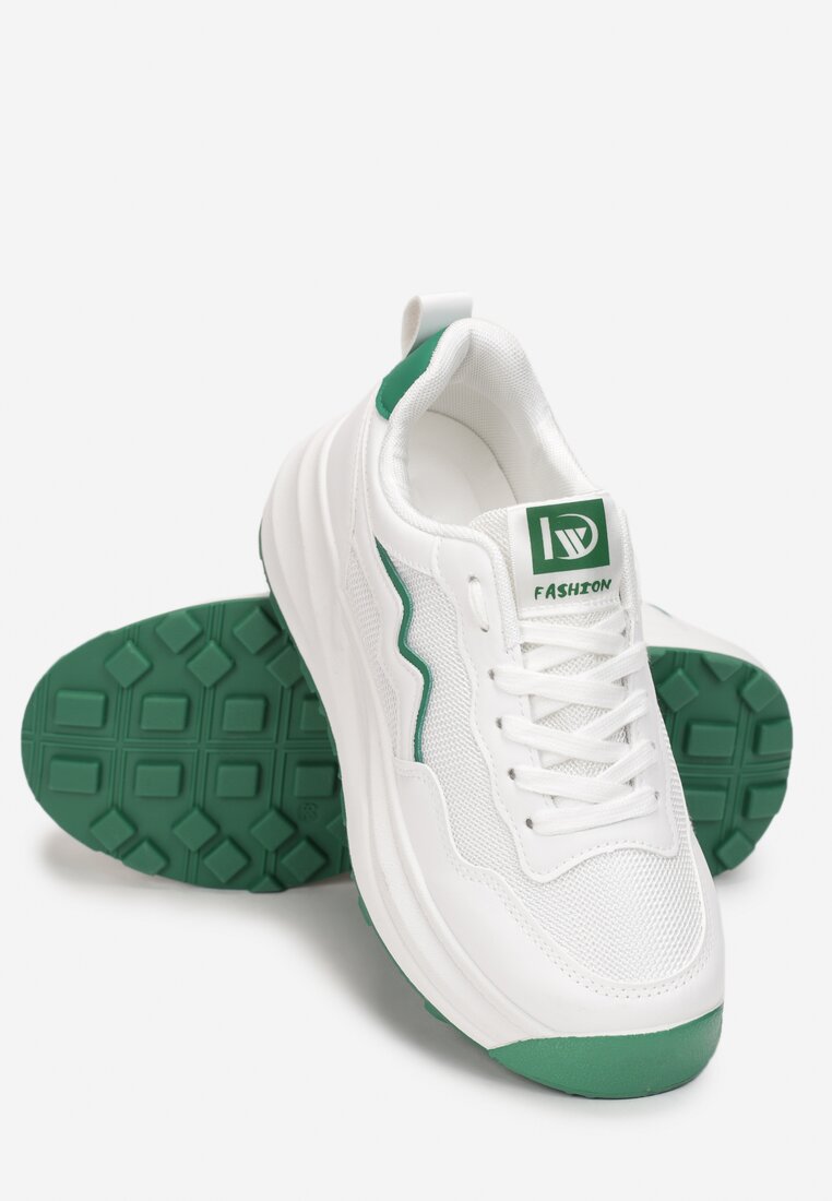 Biało-Zielone Sneakersy Dineen