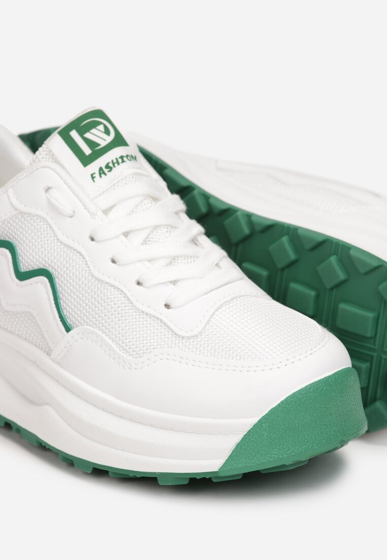 Biało-Zielone Sneakersy Dineen
