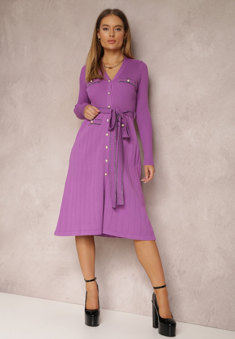 Rochie conică Violet Închis din Viscoză Nemeas