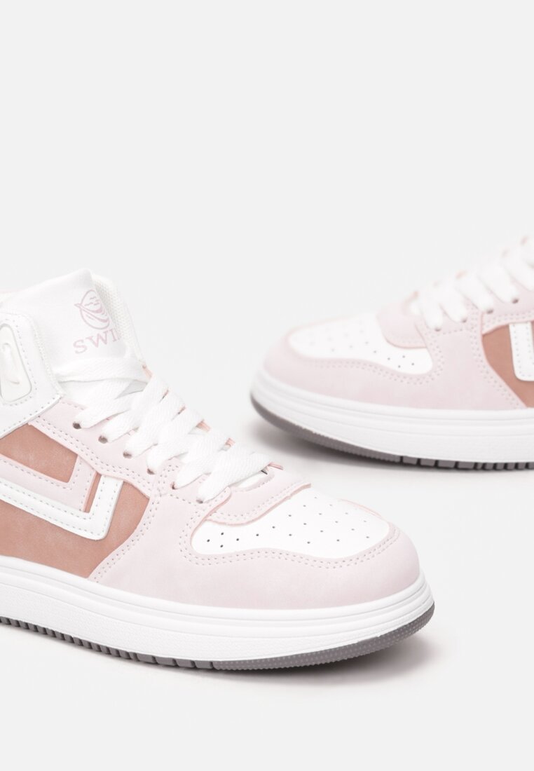 Biało-Różowe Sneakersy Maeramia