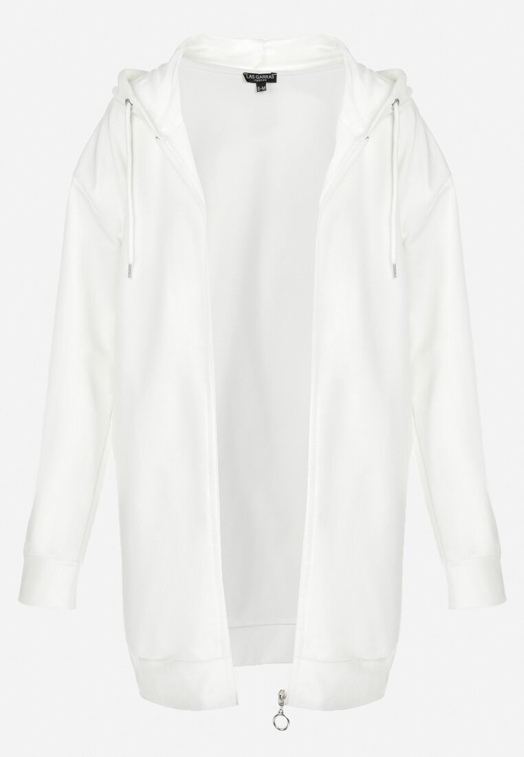 Biała Bluza Długa Bawełniana z Kapturem Atterton