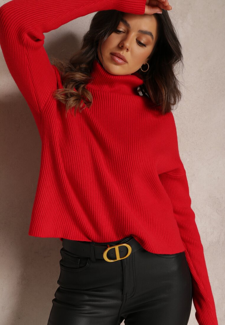 Czerwony Golf Prążkowany Darda