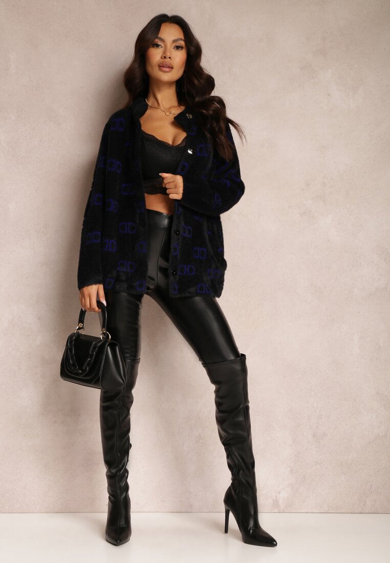 Cardigan Negru-Albastru Inchis Admades