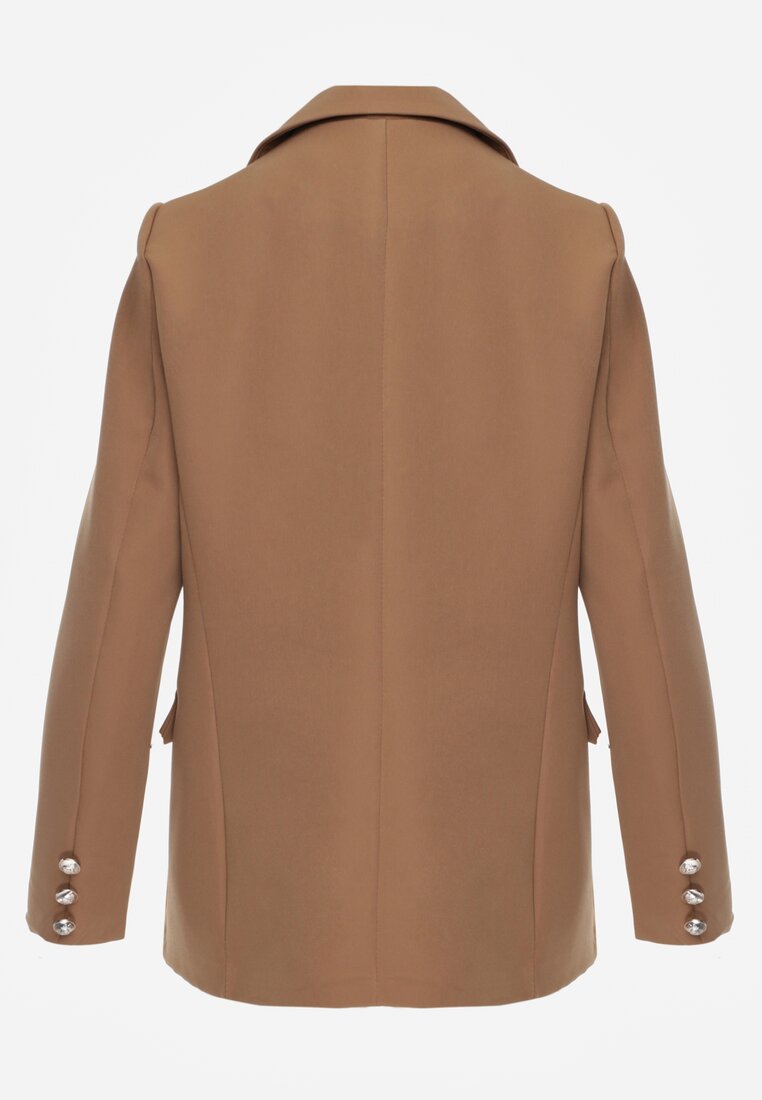 Jachetă maro deschis fără închidere cu nasturi decorativi Cose