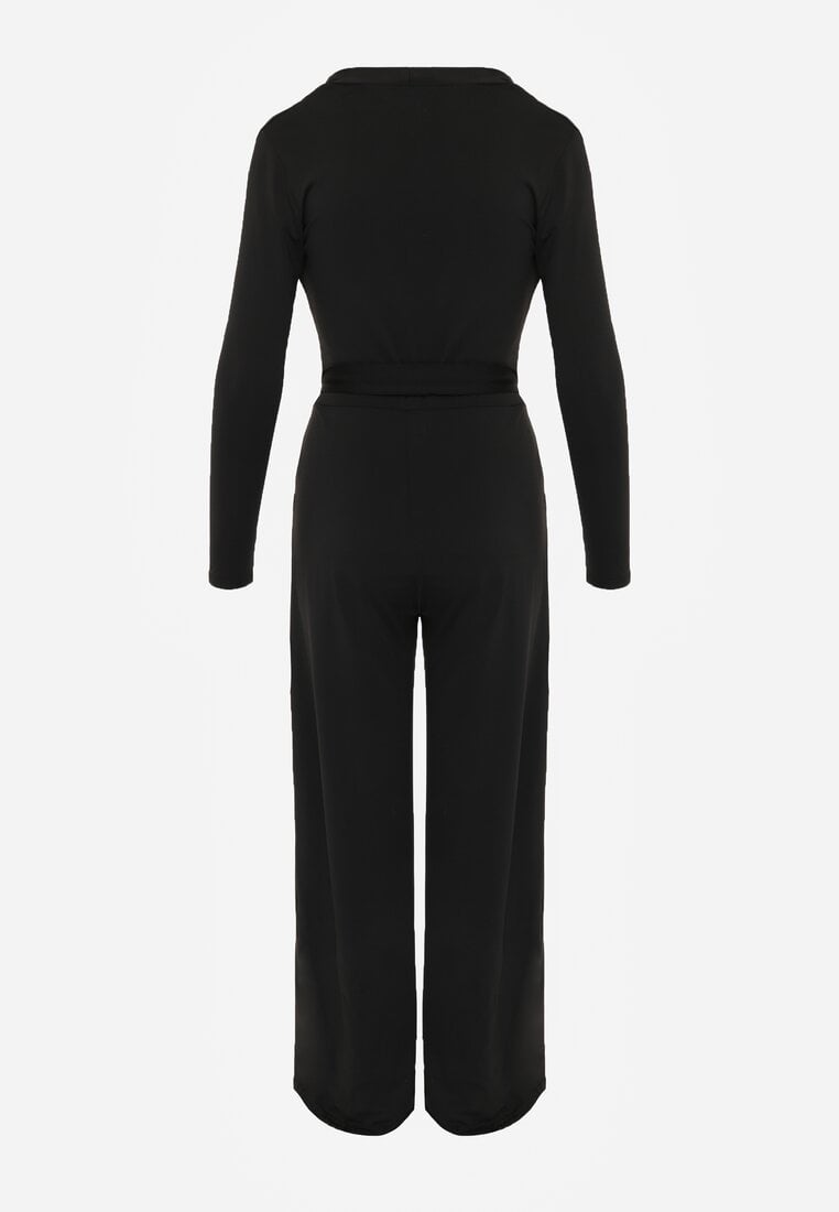 Salopetă neagră cu decolteu în V Ivemie