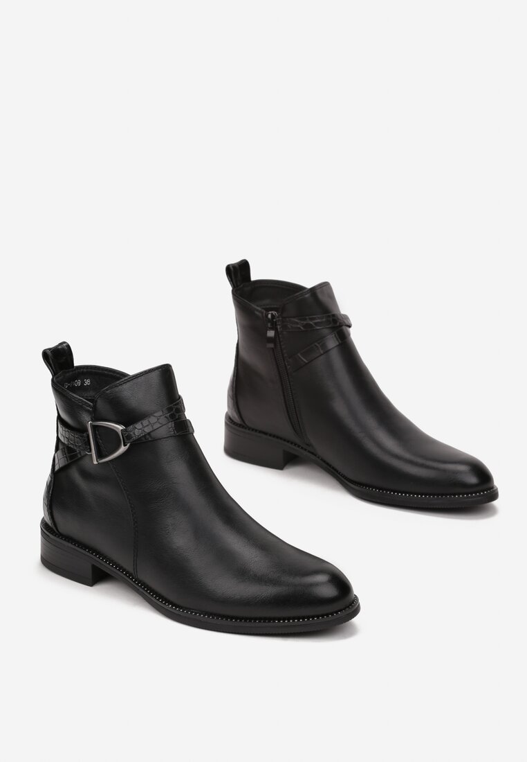 Ghete Botine Negre cu Cataramă Cholle