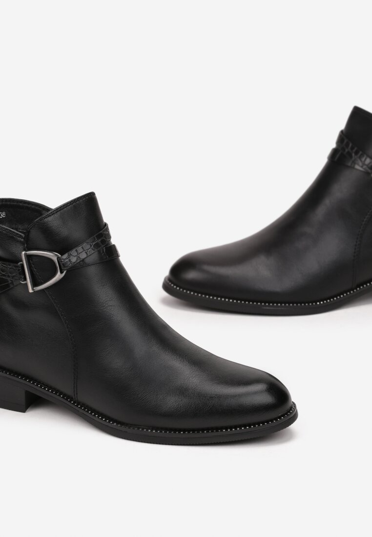 Ghete Botine Negre cu Cataramă Cholle