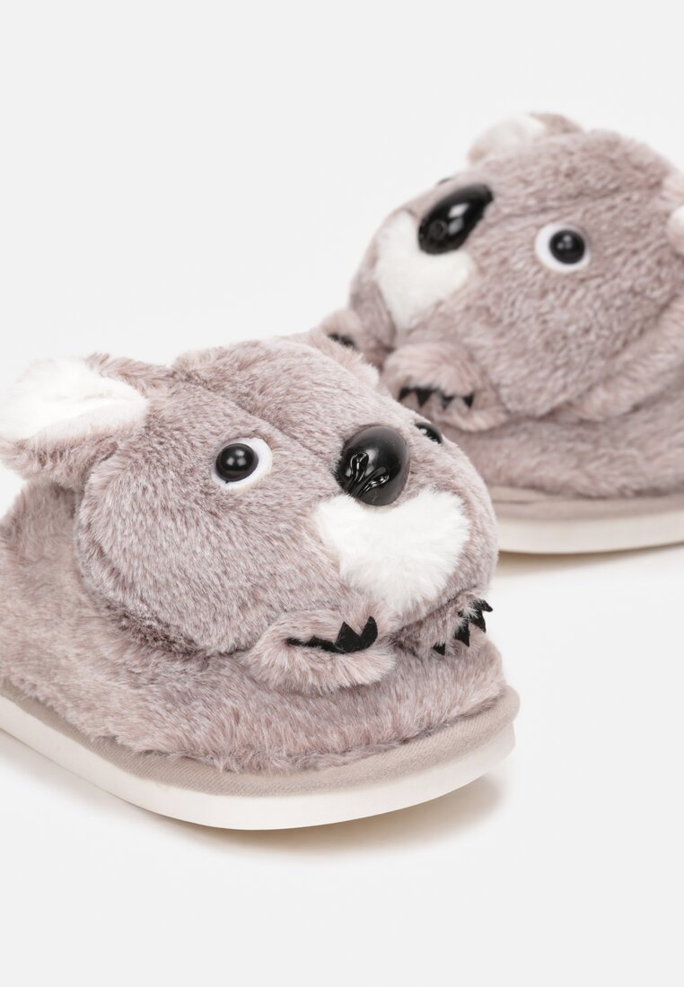 Brązowe Futrzane Kapcie Miś Koala Muresh