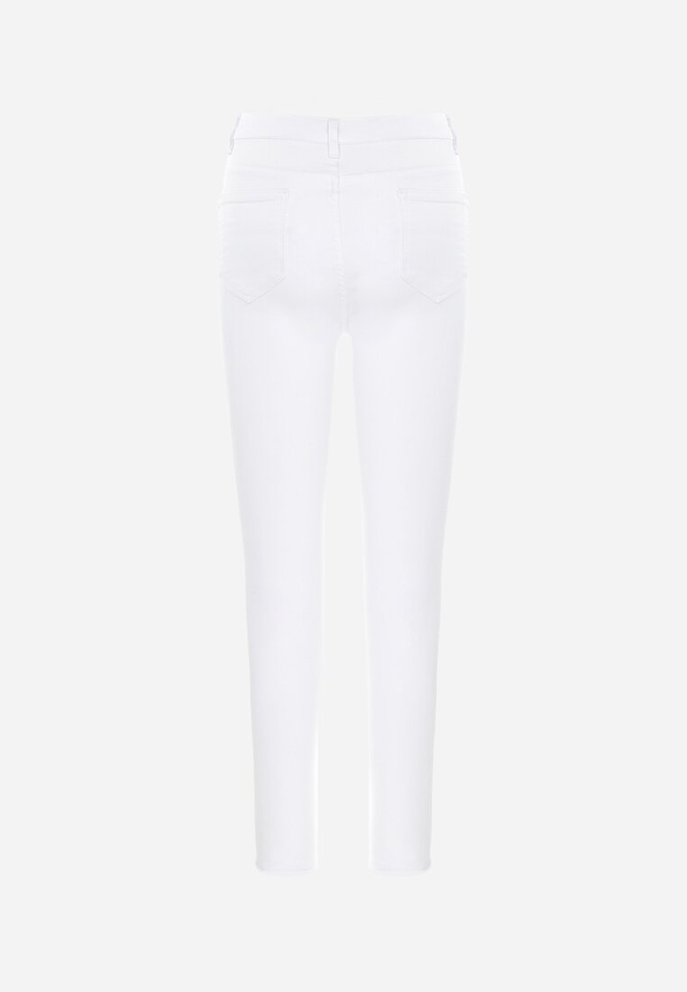 Blugi Skinny Albi cu Talie Înaltă Yholo