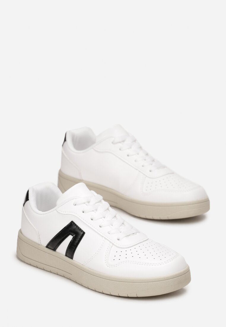 Biało-Czarne Sneakersy z Wstawkami Araa