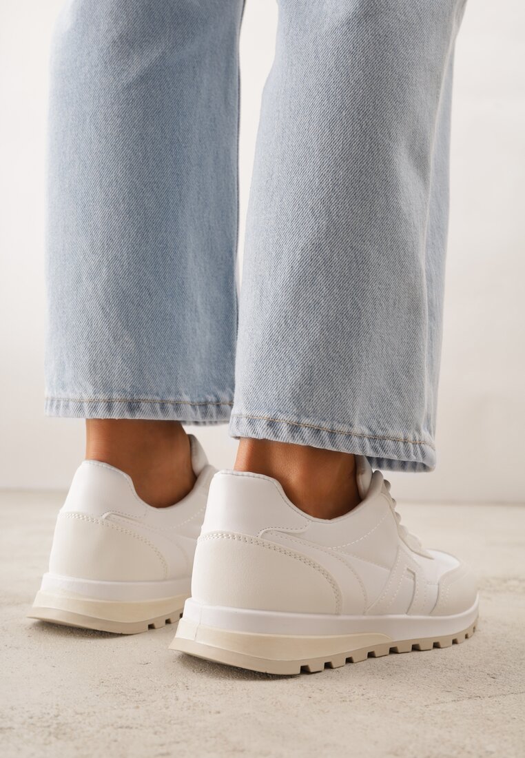Białe Sznurowane Sneakrersy Cashe