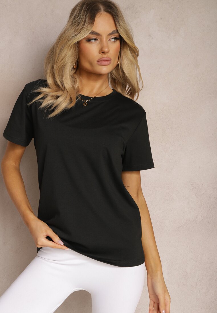 Czarna Koszulka z Bawełny o Fasonie T-shirt Lormarka