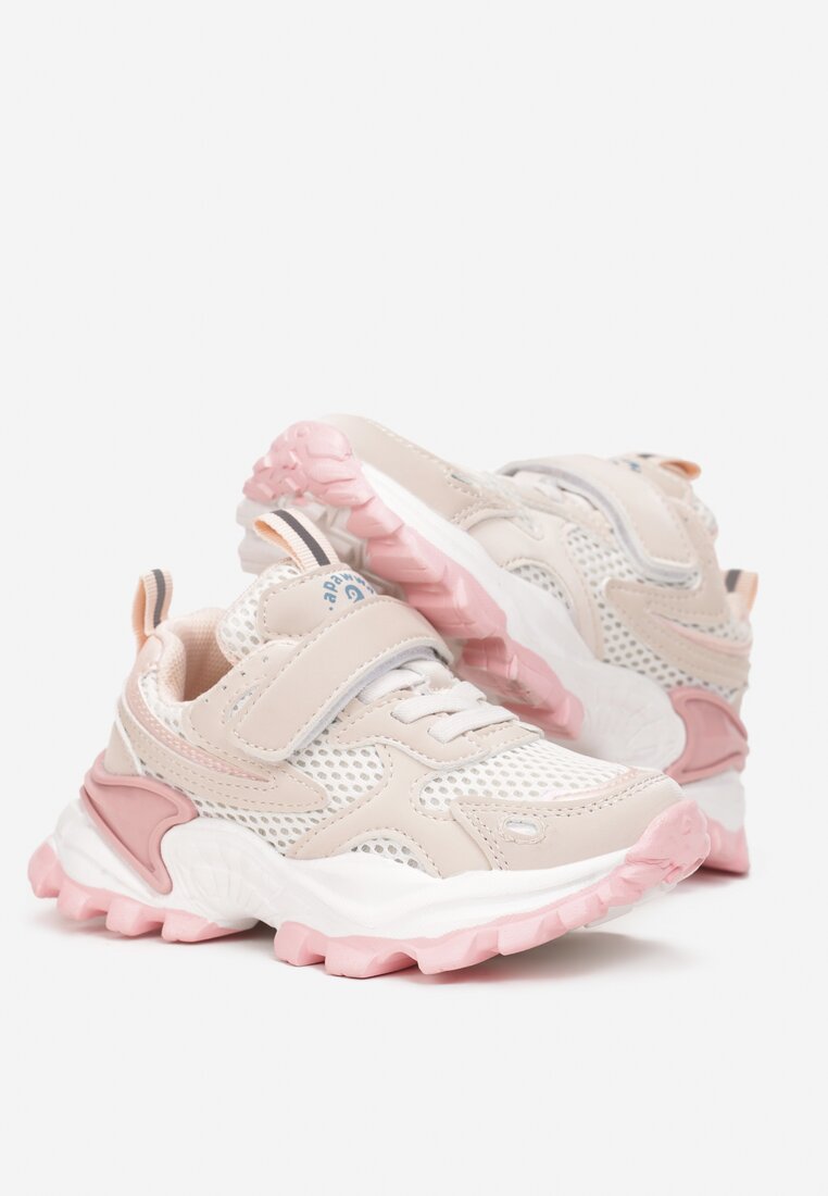 Różowe Streetstylowe Buty Sportowe Sneakersy na Piankowej Podeszwie Pezilena