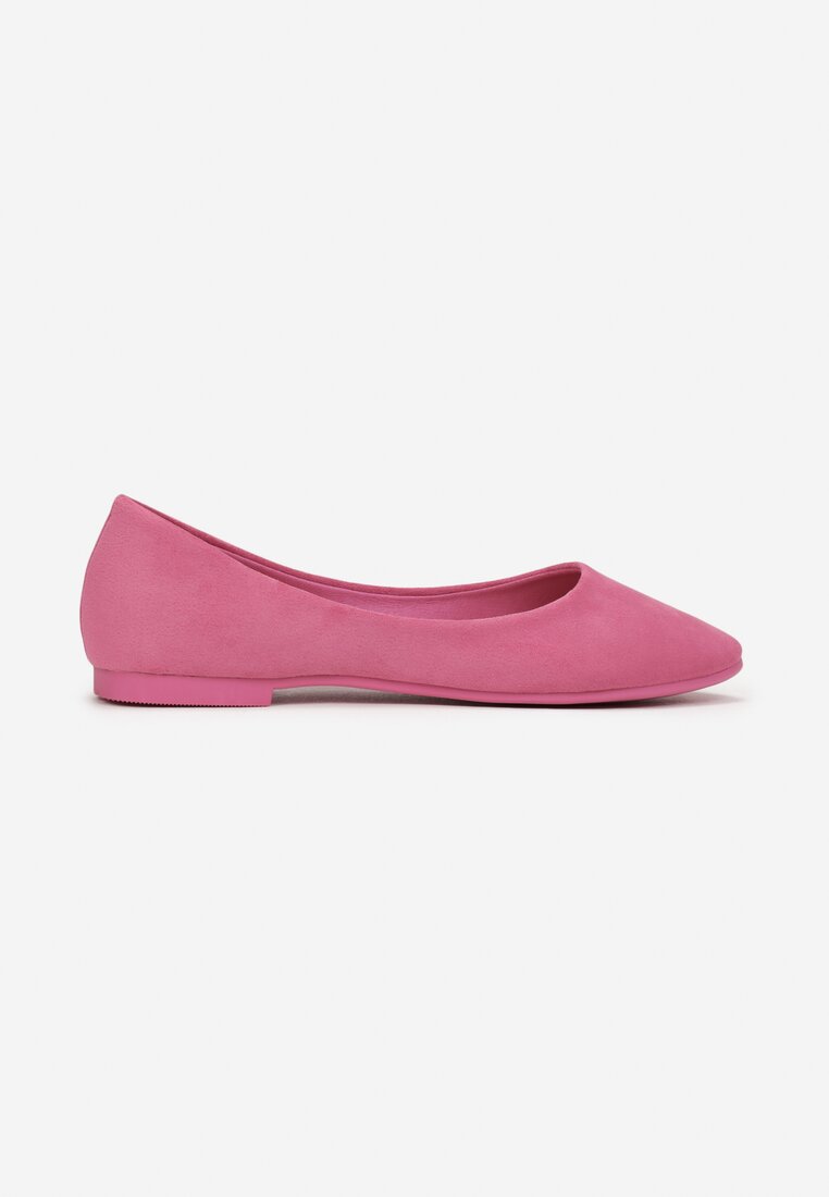 Balerini Fucsia Slip On din piele intoarsa ecologica Samanvi