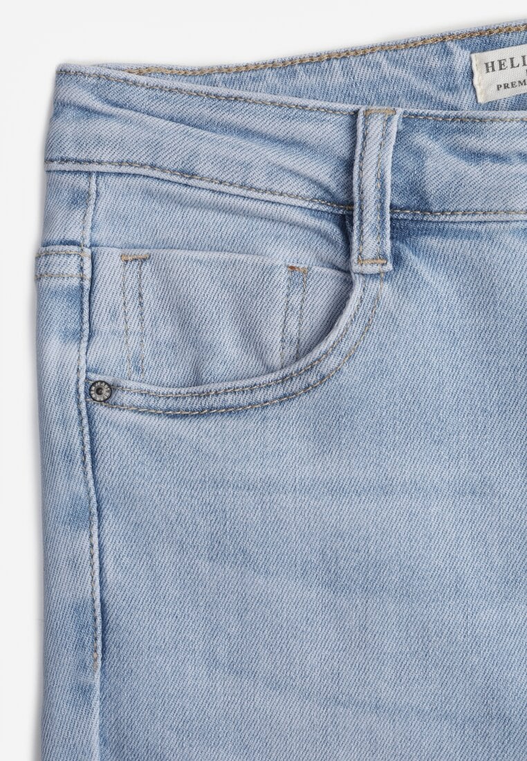 Jasnoniebieskie Jeansy Dzwony High Waist Briris