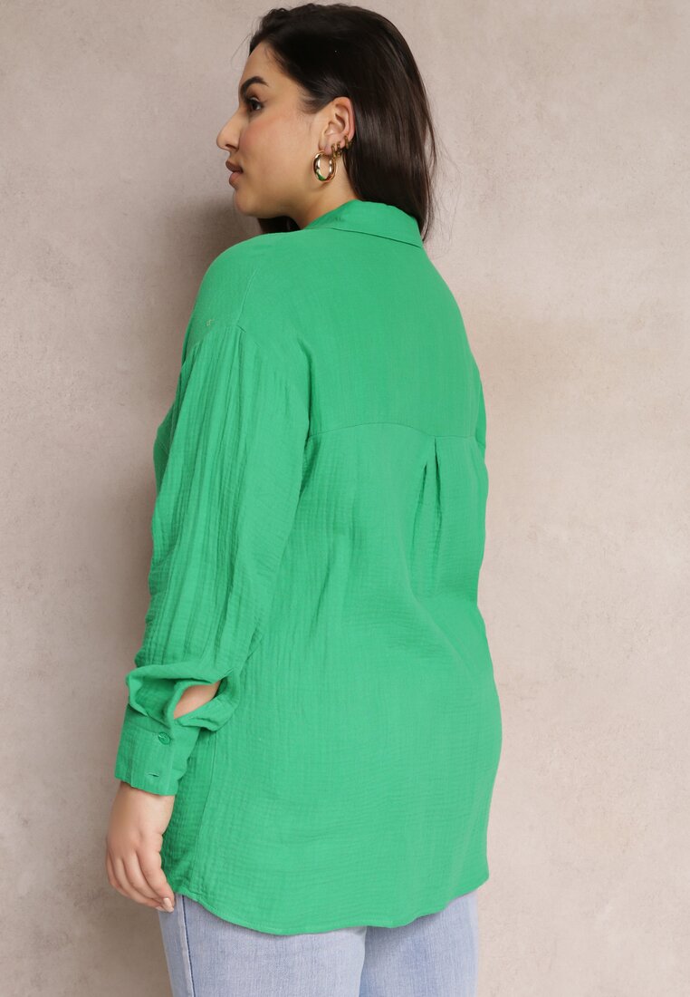 Zielona Koszula Zapinana z Bawełny Murame