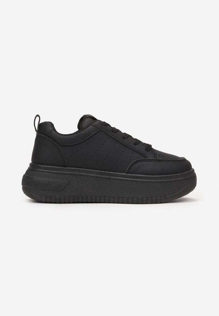 Sneakers Negri cu Platformă și Șiret Kior