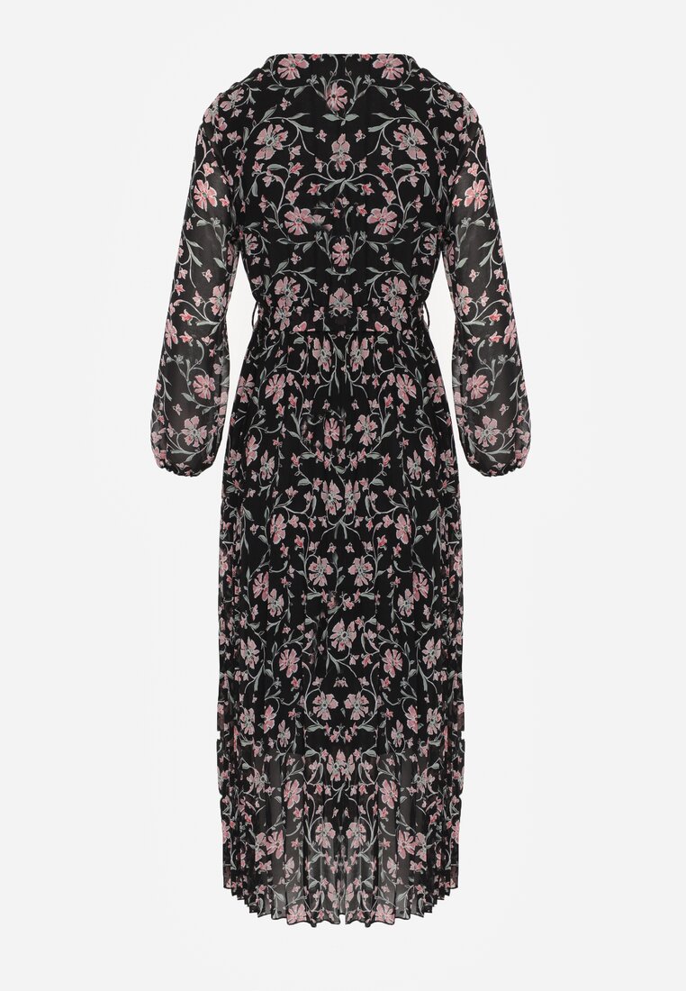 Rochie Neagră cu Decolteu Petrecut și Partea Inferioară Pliată Narelline