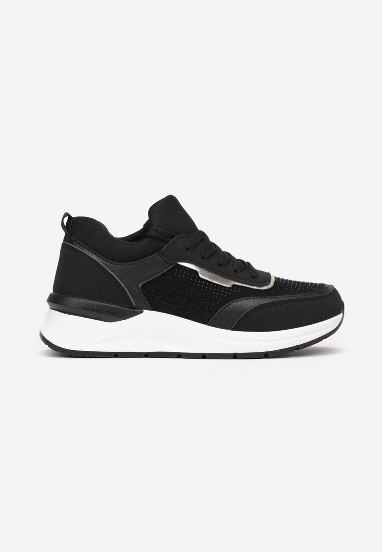 Czarne Sneakersy z Błyszczącymi Cyrkoniami Aviveria