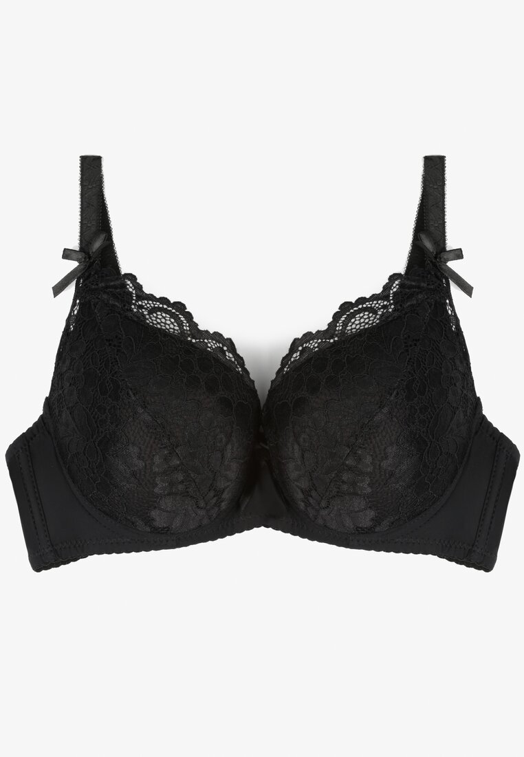 Czarny Biustonosz Koronkowy Push-Up Anasine