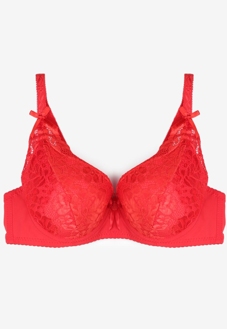 Czerwony Biustonosz Koronkowy Push-Up Anasine