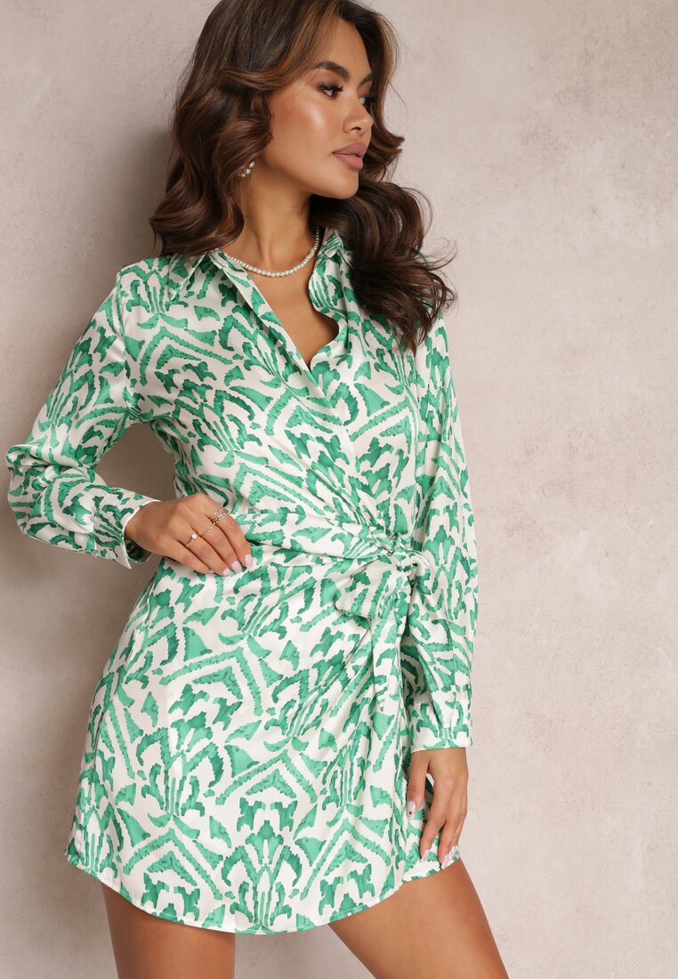 Rochie Verde Tip Envelope cu Imprimeu Mildsmith