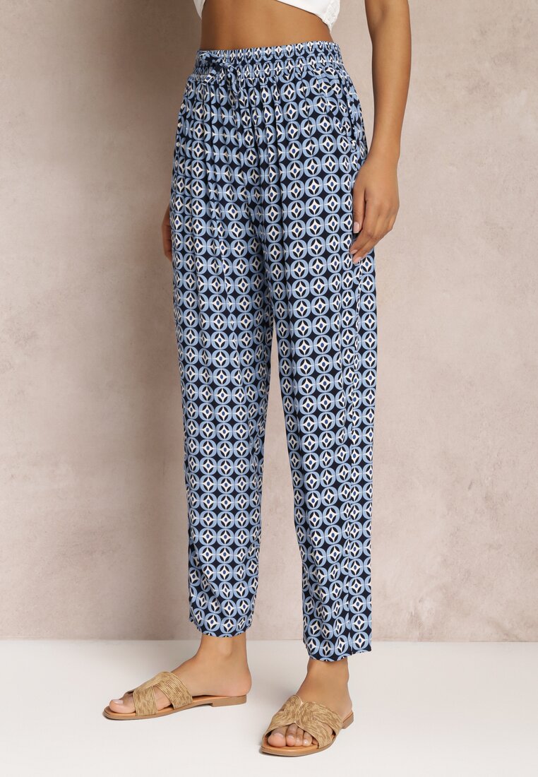 Pantaloni bleumarin cu imprimeu Innozentia