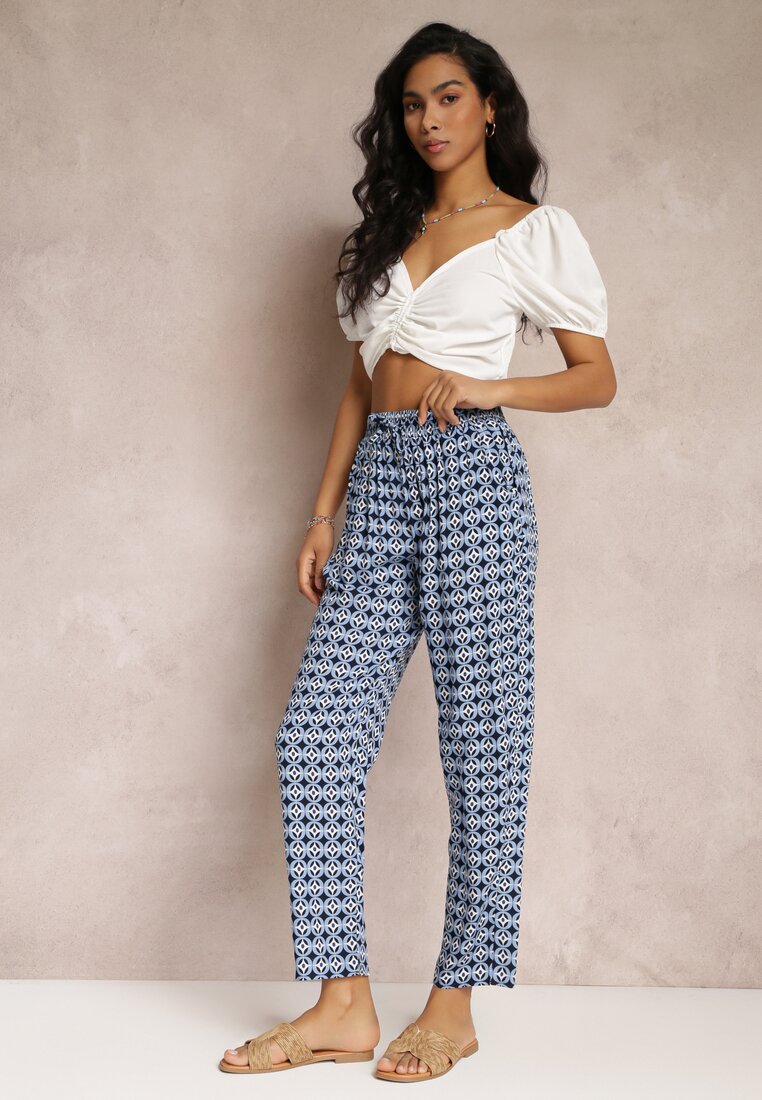 Pantaloni bleumarin cu imprimeu Innozentia