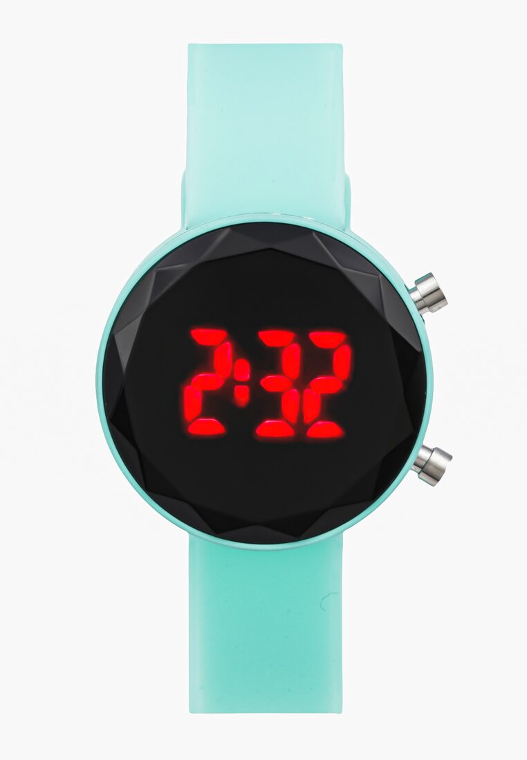 Miętowy Zegarek z Cyfrową Tarczą na Silikonowym Pasku Ridlee