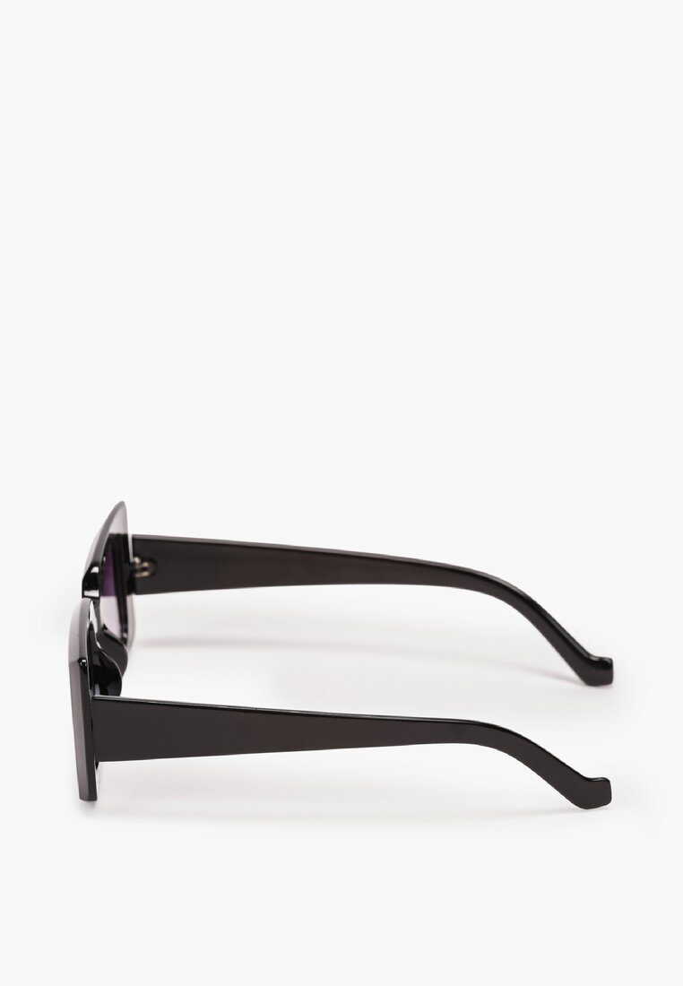 Czarne Okulary Przeciwsłoneczne z Prostokątnymi Szerokimi Oprawkami Zolkam