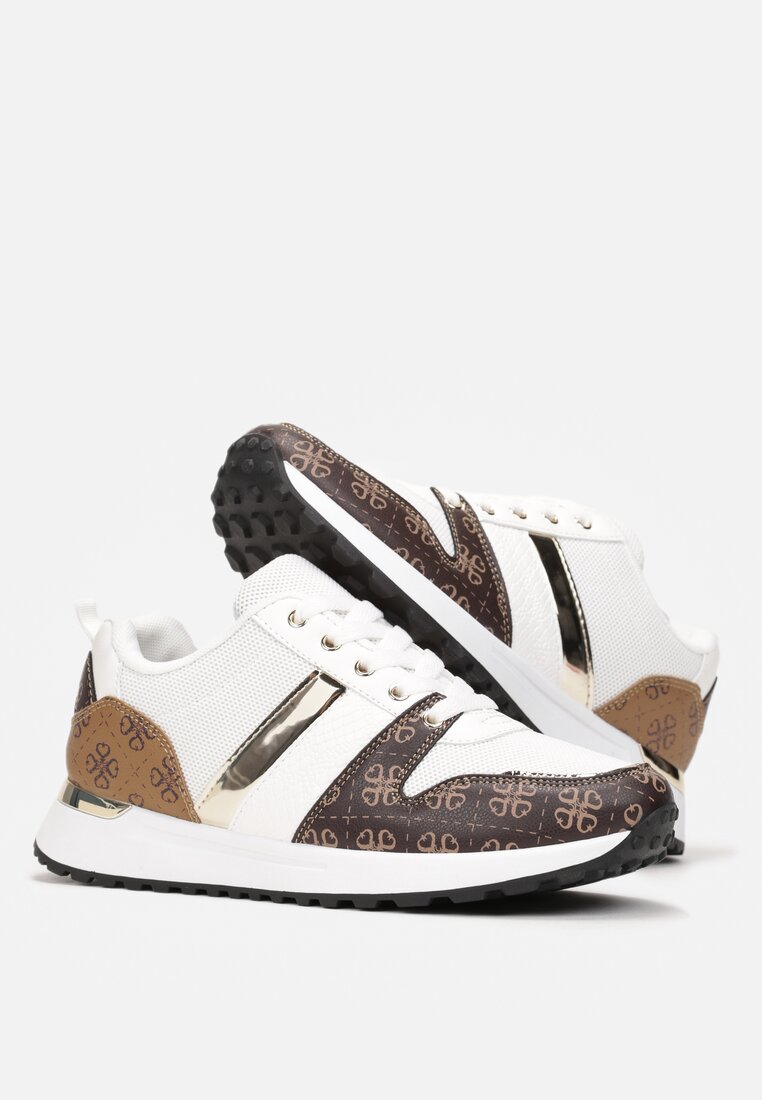Sneakers Albi Imprimeu Înalți Odenia cu Talpă Groasă