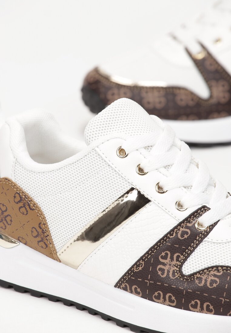 Sneakers Albi Imprimeu Înalți Odenia cu Talpă Groasă