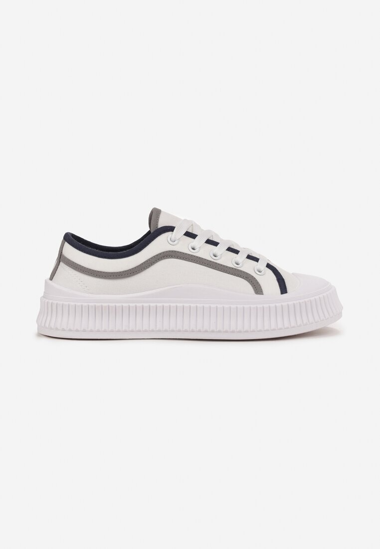 Trampki Albe Înalte cu Platformă și Barete Decorative Taņa