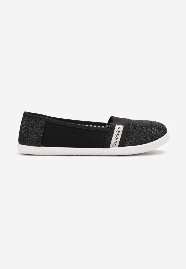 Tenisi Negri Slip-on Safeni cu Fir Strălucitor