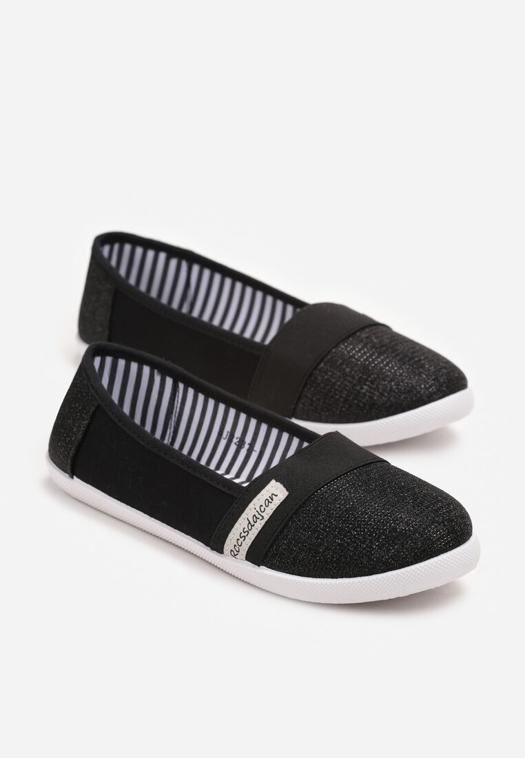 Tenisi Negri Slip-on Safeni cu Fir Strălucitor