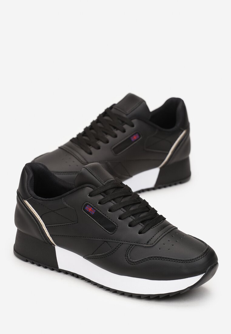 Sneakerși Negri până la Gleznă cu Talpă Groasă Caitlina