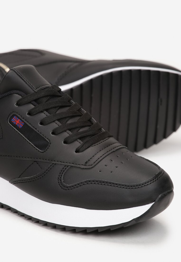 Sneakerși Negri până la Gleznă cu Talpă Groasă Caitlina