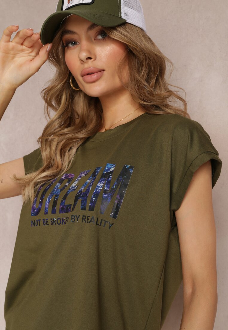 Zielony 2-częściowy Komplet Dresowy z Szortami i T-shirtem Nariko