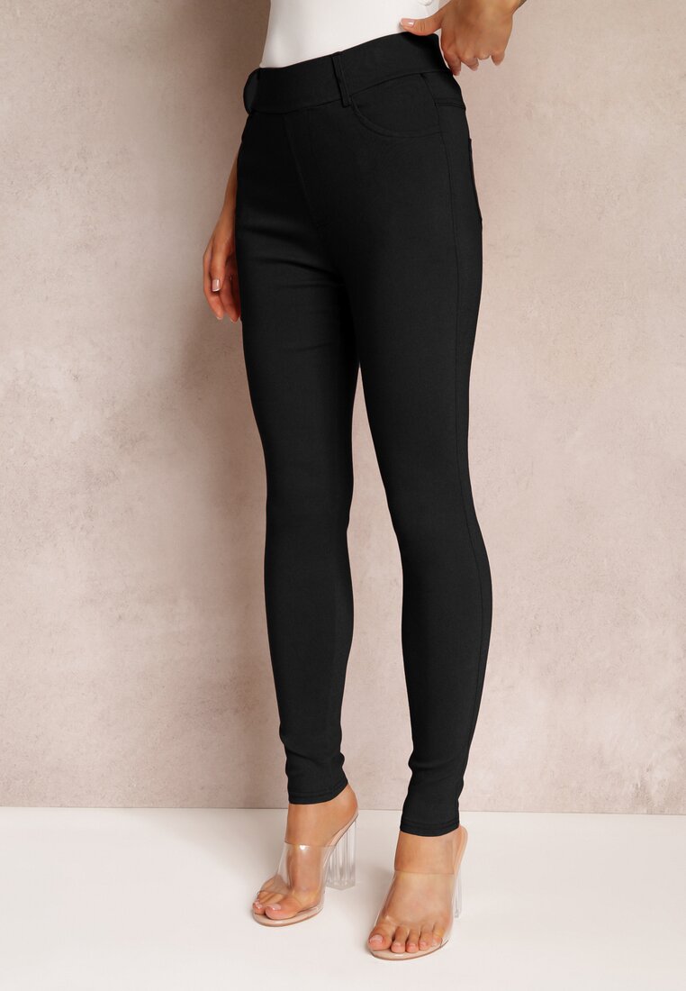 Pantaloni negri Skinny cu talie înaltă Malga