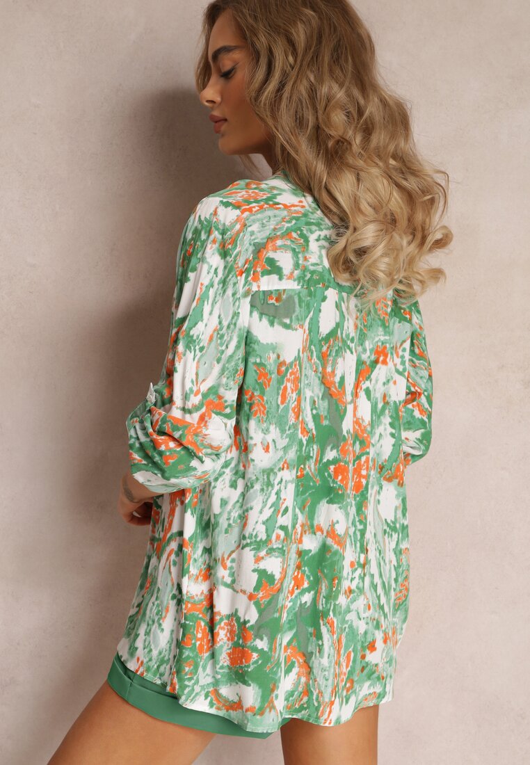 Zielona Rozszerzana Bluzka z Wiskozy Ariasa